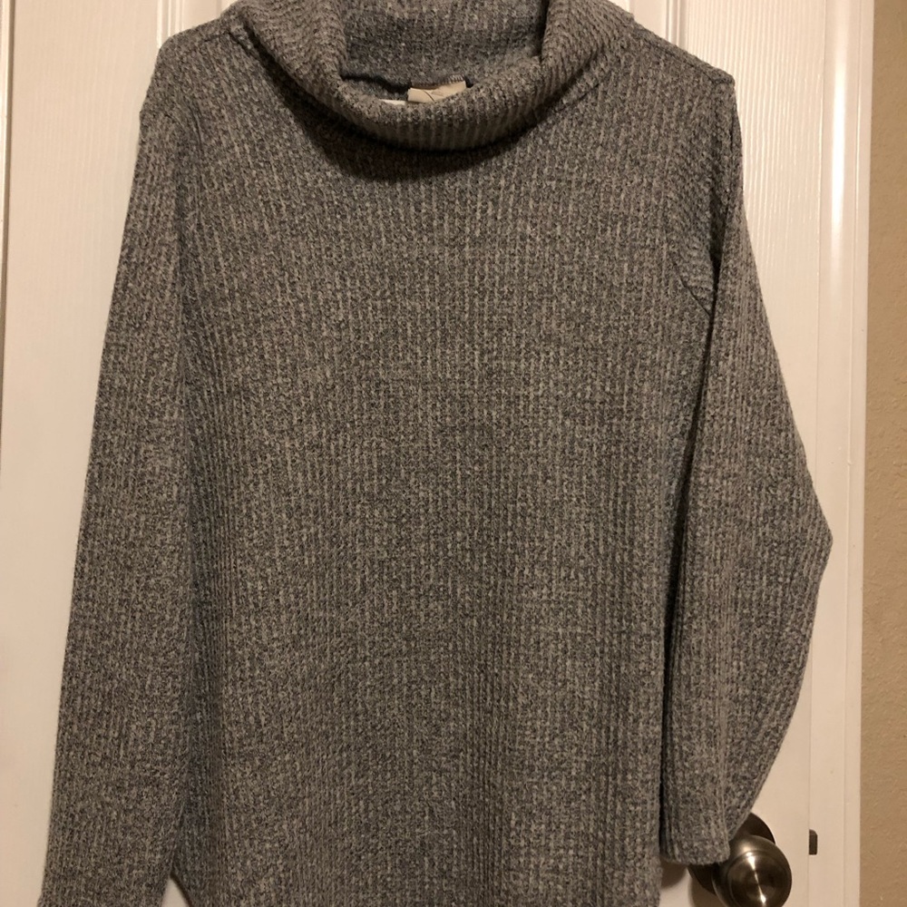 St. John's Bay Heather Gray Cowl Neck Sweater